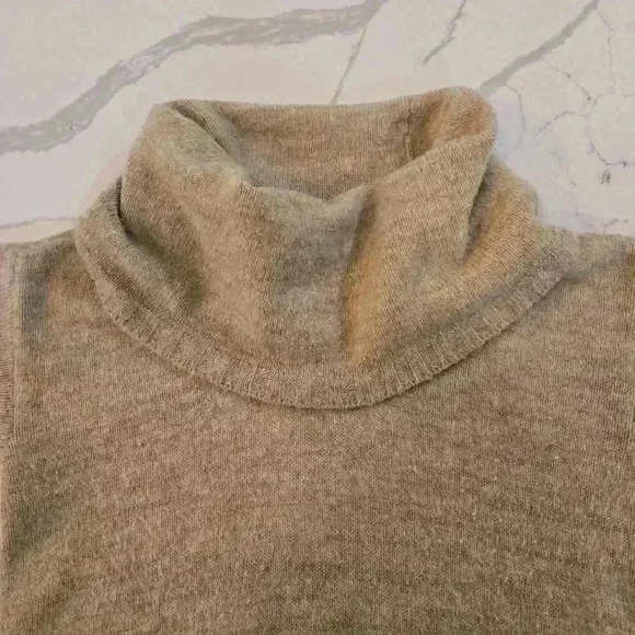 Anthropologie Cowl Neck Sweater Dress Tan Brown Size XS - Picture 6 of 9